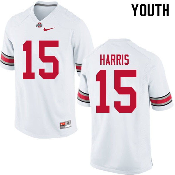 Ohio State Buckeyes #15 Jaylen Harris Youth Stitched Jersey White